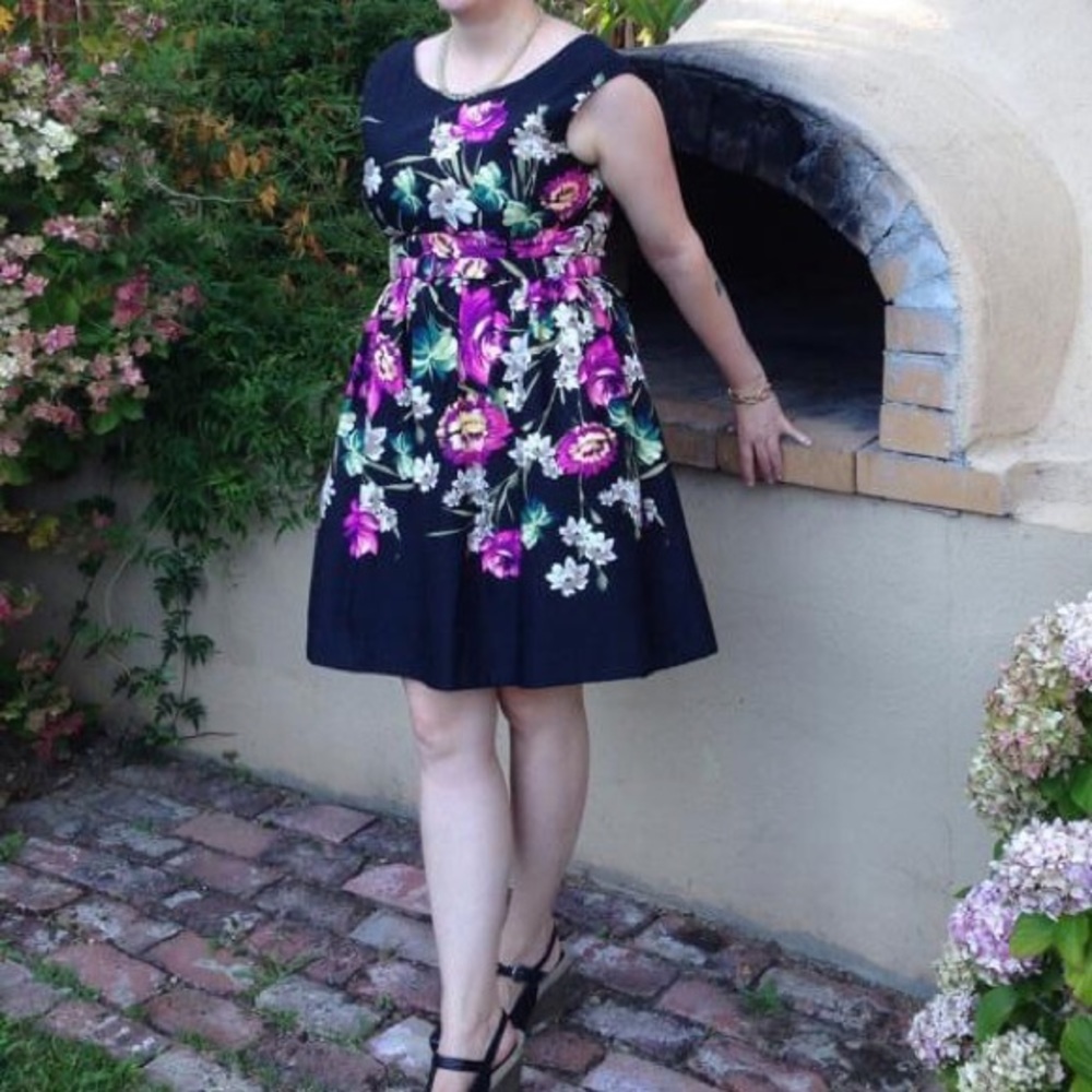 Eliza j. Floral cocktail dress